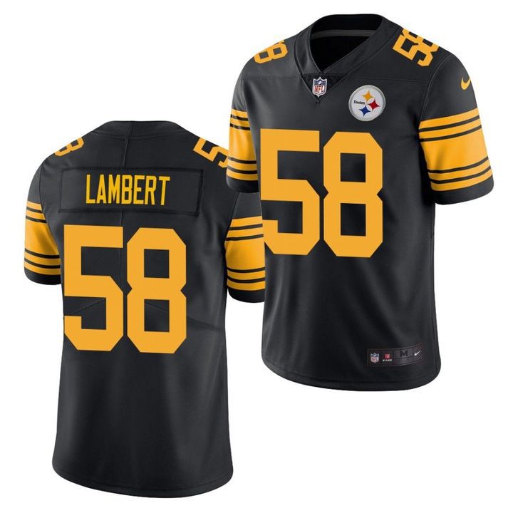 Men Pittsburgh Steelers #58 Jack Lambert Nike Black Limited Rush NFL Jersey